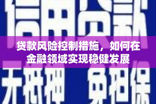 岐山贷款风险控制措施，如何在金融领域实现稳健发展
