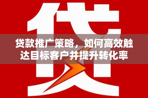 岐山贷款推广策略，如何高效触达目标客户并提升转化率