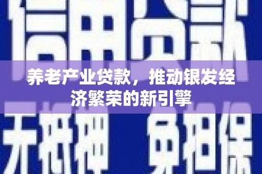 岐山养老产业贷款，推动银发经济繁荣的新引擎