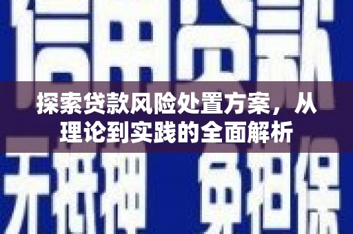 岐山探索贷款风险处置方案，从理论到实践的全面解析