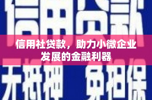 岐山信用社贷款，助力小微企业发展的金融利器