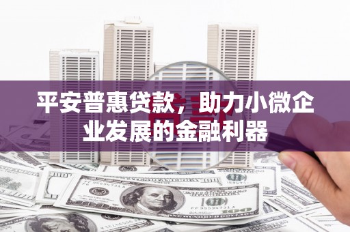 岐山平安普惠贷款，助力小微企业发展的金融利器