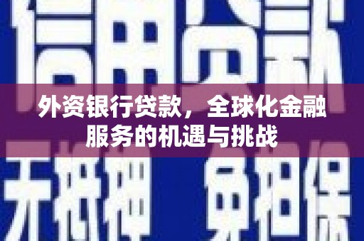 岐山外资银行贷款，全球化金融服务的机遇与挑战