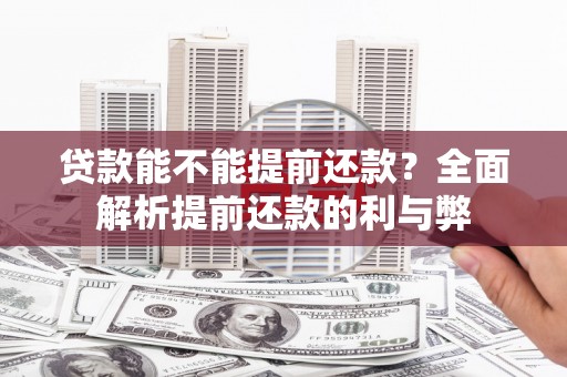 岐山贷款能不能提前还款？全面解析提前还款的利与弊